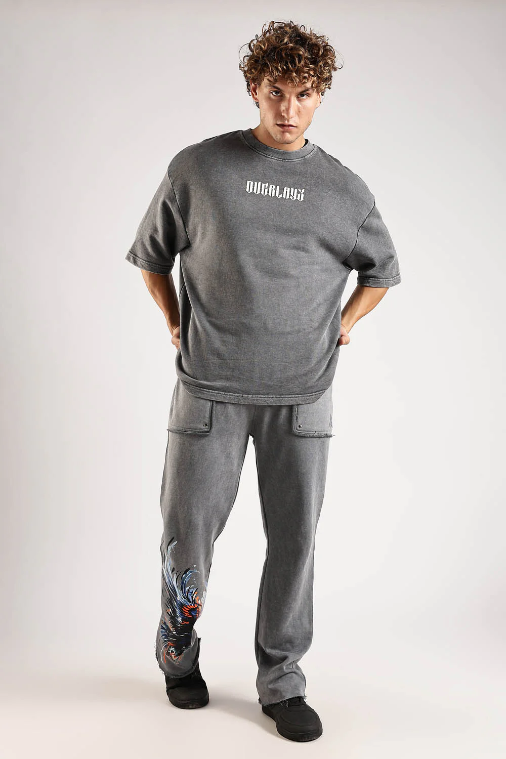 Chase Grey Distressed Heavy Weight Oversized Fit T-Shirt - Image 11