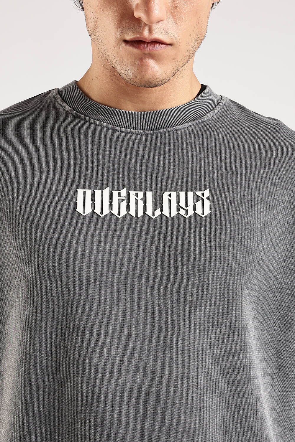 Chase Grey Distressed Heavy Weight Oversized Fit T-Shirt - Image 6